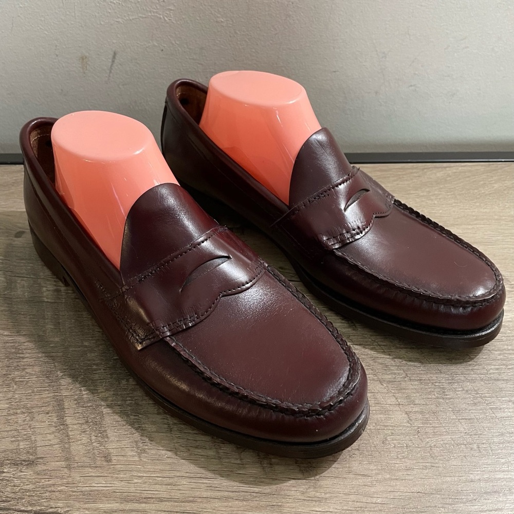 NOS Mens VINTAGE G.H. Bass & Co. WINE BROWN Leather PENNY LOAFERS Shoes 10 B